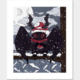 Moth Man Santa Hat Posters and Art